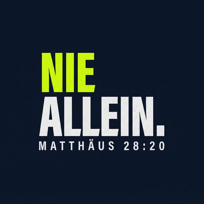 Typografischer Motiventwurf NIE ALLEIN.